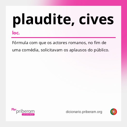 Significado de plaudite, cives